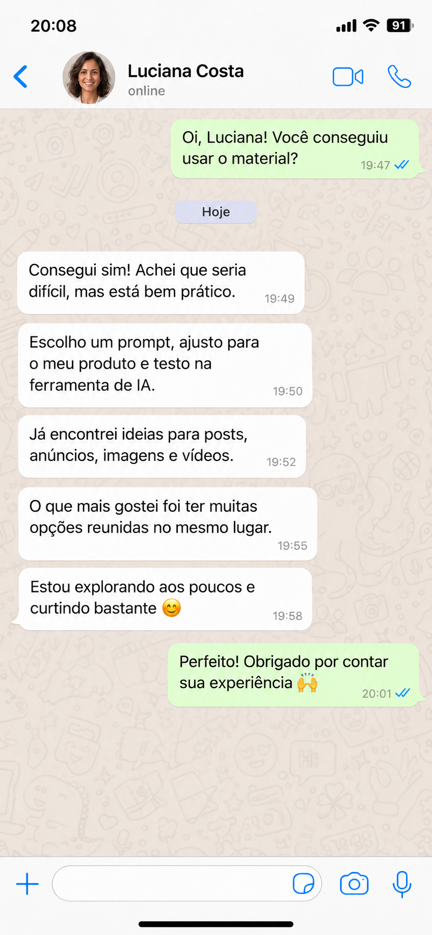 Depoimento de Luciana Costa